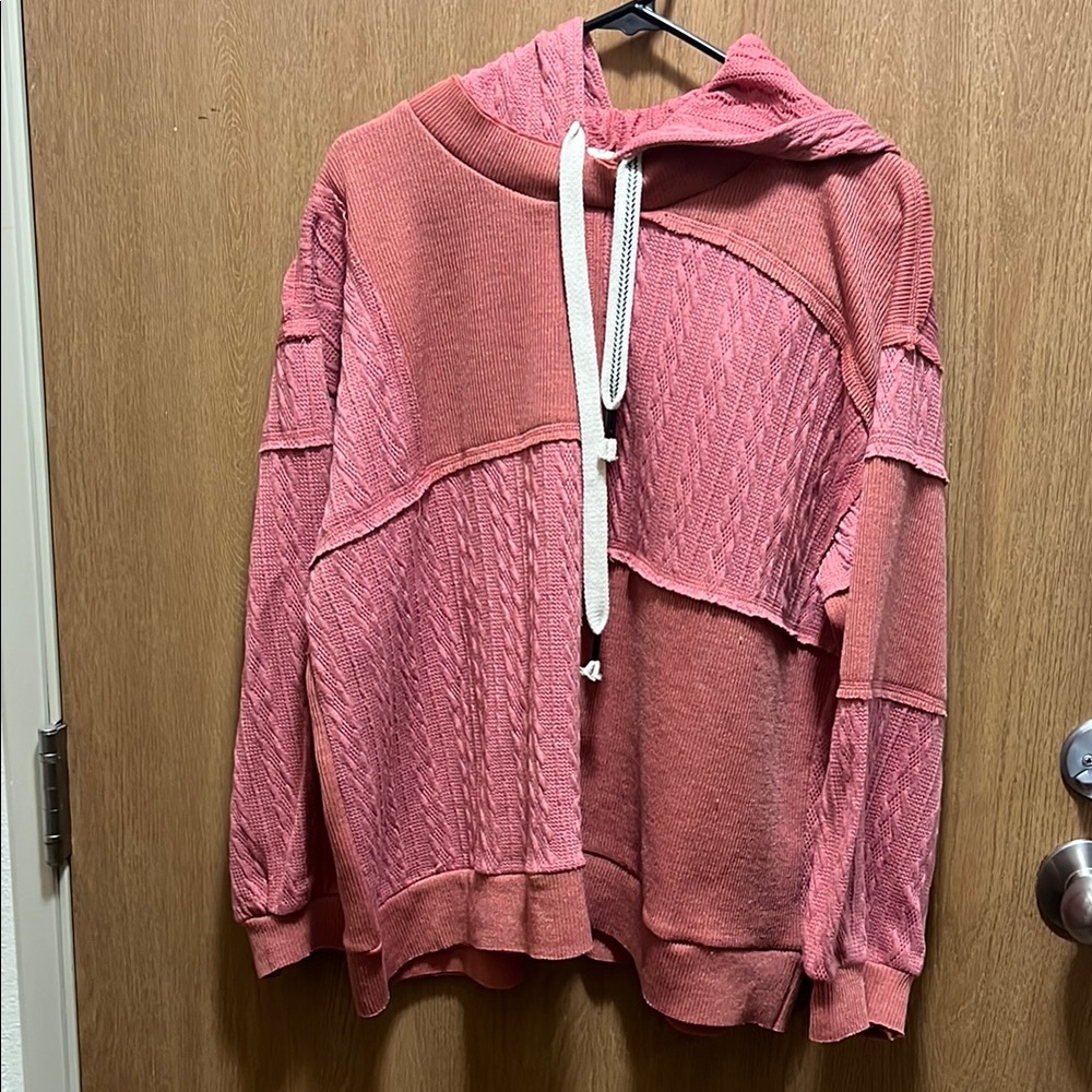 Pink/Rust Patchwork Hoodie